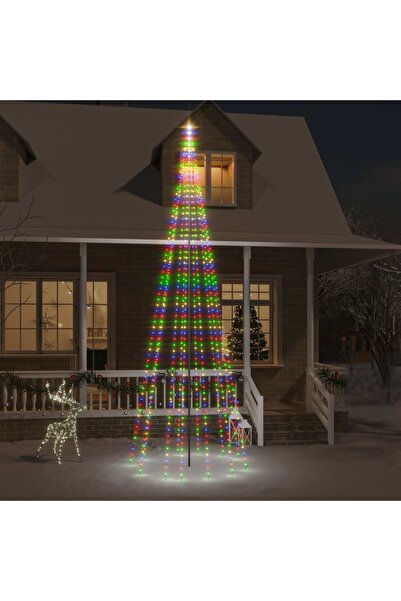 Concept Brad de Crăciun pe catarg, 732 LED-uri, multicolor, 500 cm