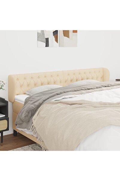 Concept Tăblie de pat cu aripioare crem 183x23x78/88 cm material textil