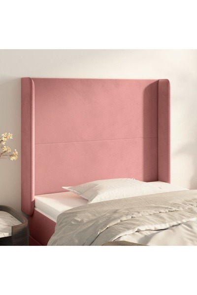Concept Tăblie de pat cu aripioare, roz, 93x16x118/128 cm, catifea