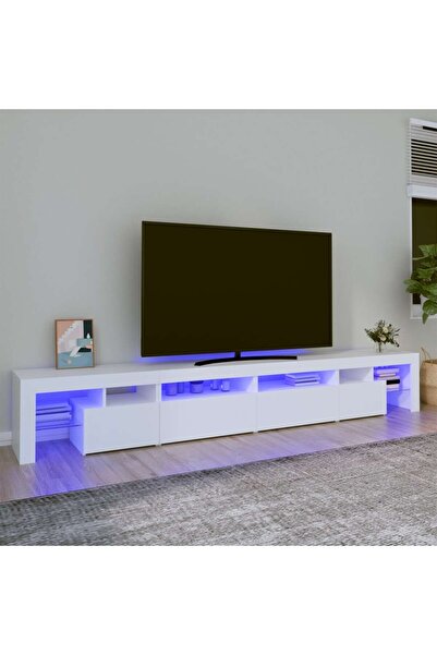 Concept Dulap TV cu lumini LED alb 280x36,5x40 cm