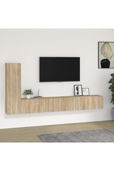 Concept Set dulap TV, 3 piese, stejar sonoma, lemn prelucrat