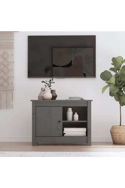 Concept Comodă TV, gri, 70x36,5x52 cm, lemn masiv de pin