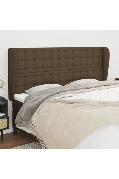 Concept Tăblie de pat cu aripioare maro închis 163x23x118/128 cm textil