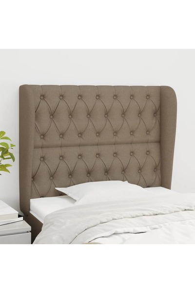Concept Tăblie de pat cu aripioare gri taupe 93x23x118/128 cm textil