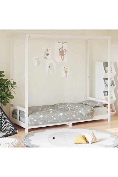 Concept Cadru de pat pentru copii, alb, 80x200 cm, lemn masiv de pin
