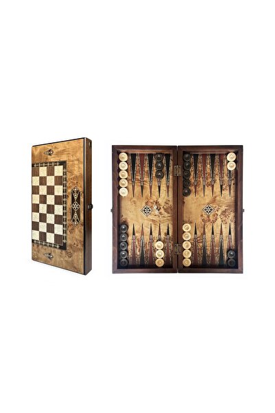 Helena Wood Art Klasik El Yapımı Ahşap Tavla Seti Büyük Boy