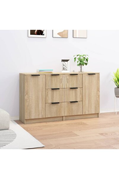 Concept Servante, 2 buc., stejar sonoma, 60x30x70 cm, lemn prelucrat