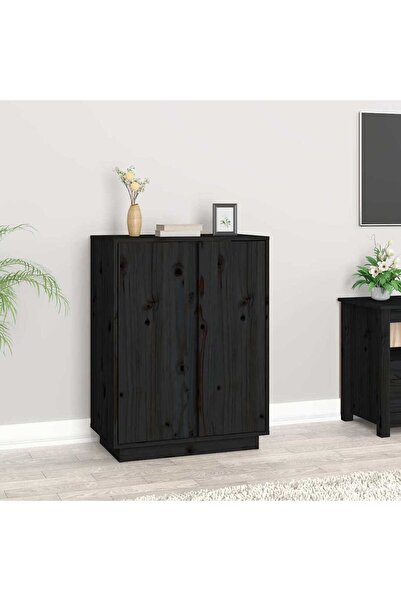Concept Servantă, negru, 60x35x80 cm, lemn masiv de pin