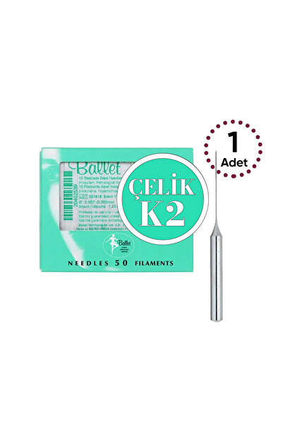 Ballet 1 Piece K2 Silver - Steel Hair Removal Needle Original K2 Silver Needle
