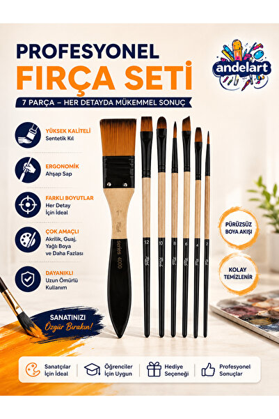 andelart Profesyonel Karma Fırça Seti 7'li - Set 1