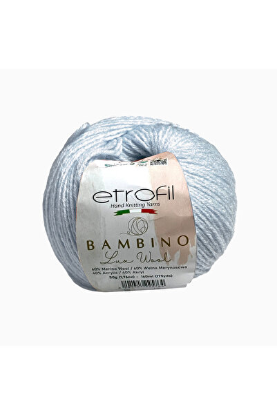 Etrofil Bambino Lux Baby Blue Fir moale pentru tricotat 60% Lână Merino 40% A...