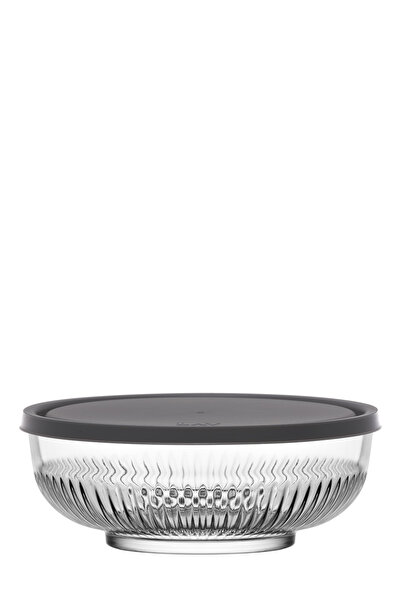 LAV Tokyo Glass Storage Container Single Large Size 1.5 L Gray Plastic Lid (P...