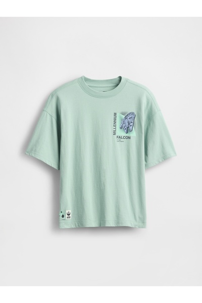 GAP Erkek Çocuk Mavi Star Wars Grafikli T-Shirt