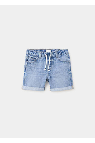 MANGO Baby Kıvrık paçalı denim bermuda şort
