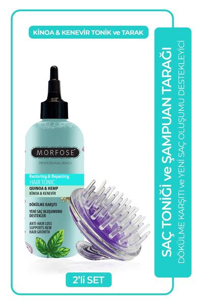 Morfose Kinoa ve Kenevir İçeren Dökülme Karşıtı Saç Toniği 300 ml + Şampuan T...
