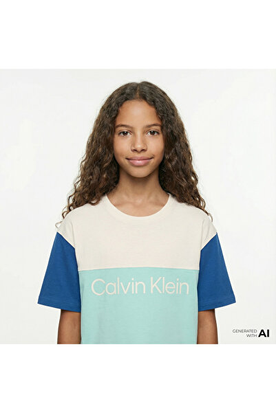 Calvin Klein Blocking Çocuk Yeşil T-Shirt
