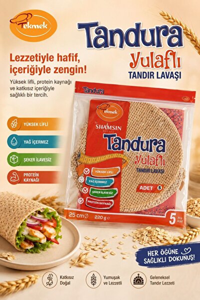 Tekmek Yulaflı Tandır Lavaşı 5'li Paket 180 gr - Yüksek Lifli, Yağsız, Şeker ...