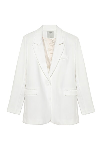 Quzu Blazer Ceket Ekru