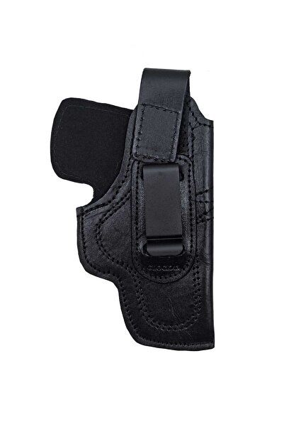 Aresoutdoors Glock 43 İçin Uyumlu Çorap Tipi Deri İç Kılıf Metal Maşalı Siyah
