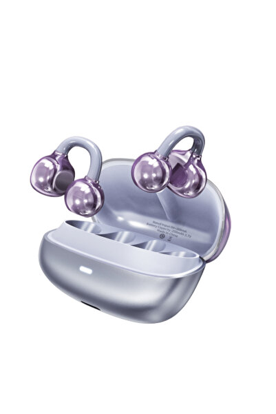 TRUSMI Bluetooth Kablosuz Kulaklık Clip-On Kulak Askılı Mor