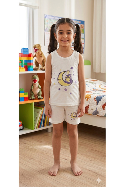 elmas kids Set boxer pentru fete din bumbac alb cu model de stea