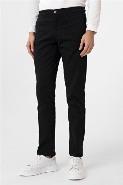 SÜVARİ Siyah Regular Armürlü Pantolon