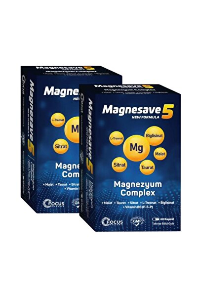 Focus Pharma Magnesave5 Magnezyum Complex 60 kapsül x2