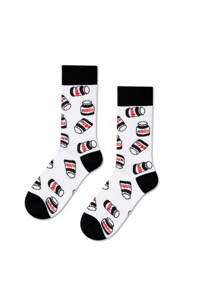 CARNAVAL SOCKS Șosete albe colorate cu model Nutella