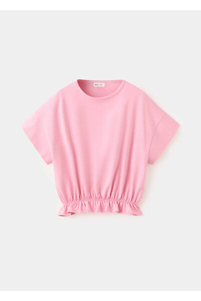 MANGO Kids Pamuklu büzgülü t-shirt