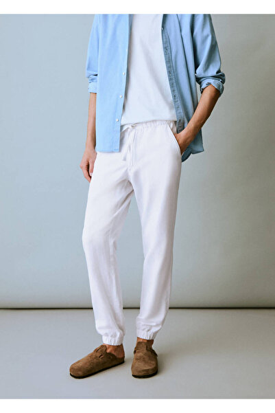 Mango Teen Keten pamuklu jogger pantolon