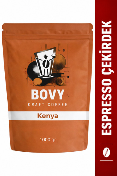 Bovy Craft Coffee Kenya Espresso Çekirdek Kahve 1 kg - Güçlü Gövde Meyvemsi T...