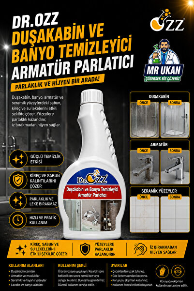 Dr.Ozz Duşakabin Banyo Ve Armatür Yüzey Temizleyicisi 750 ml