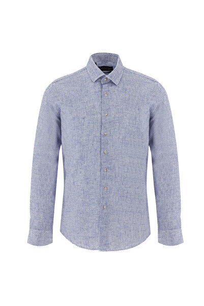 Kiğılı Cămașă din bumbac și in, cu mânecă lungă, slim fit