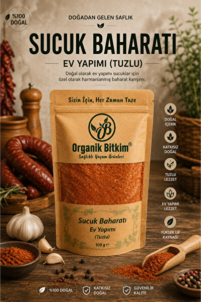 OB Organik Bitkim Sucuk Baharatı - Ev Yapımı (Tuzlu) 100 gr