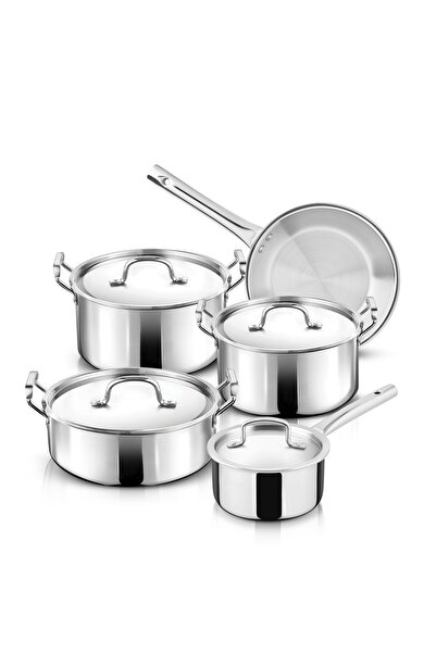Bergner Triply Stainless Steel 9pcs Cookware Set - Induction & Gas Compatible