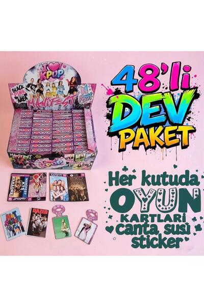 MyClean Blackpink K'POP Manifest Army Kart Sticker Çanta Süsü 48 li Tam Kutu