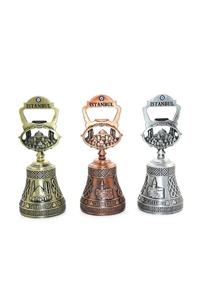 Store İstanbul Temalı Metal Zil 12 cm – 1 Adet, Dekoratif ve Hediyelik