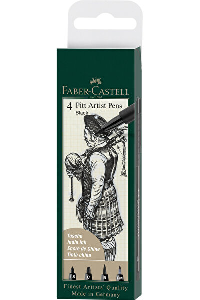 Faber Castell Set pix Pitt Artist 4 buc Negru (1.5,C,B,FM) Faber-Castell