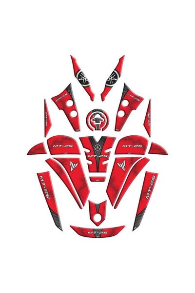 Genel Markalar Yamaha Mt25 2020 - 2024 Uyumlu Full Tank Pad Set 004