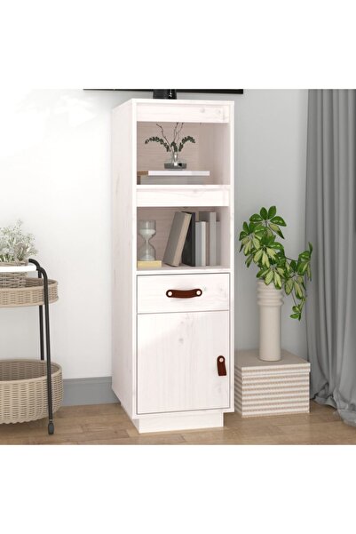 Concept Dulap înalt, alb, 34x40x108,5 cm, lemn masiv de pin