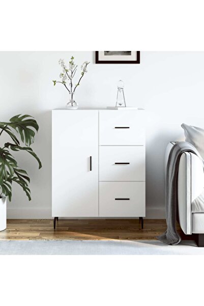 Concept Servantă, alb, 69,5x34x90 cm, lemn compozit