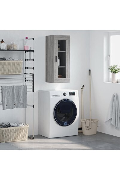 Concept Dulap montat pe perete, gri sonoma, 34,5x34x90 cm