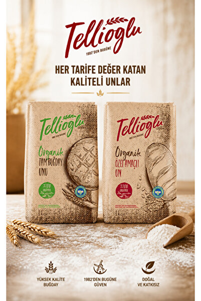 tellioğlu Organik Özel Amaçlı Un/Organik Tam Buğday Unu 2’Li Set