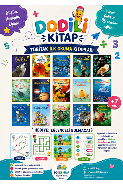 Tübitak Yayınları Popular Science First Reading Books Set of 15 / Dodili Book...