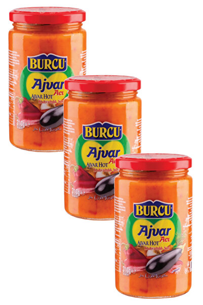 BURCU Ajvar Acı Kahvaltılık Sos 310 gr x 3 Adet