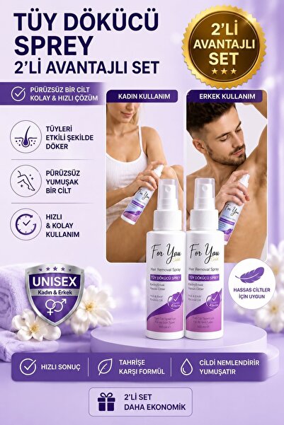 For You Gold Unisex Tüy Dökücü Krem Sprey 100 Ml X 2 Adet