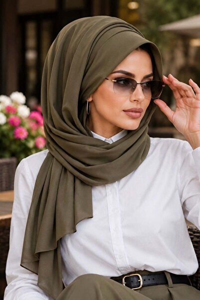 Aişe tesettür Khaki Hat Shawl