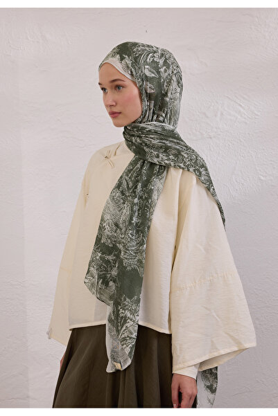 Freshscarfs Secret Elegance Desen Rami Şal Haki