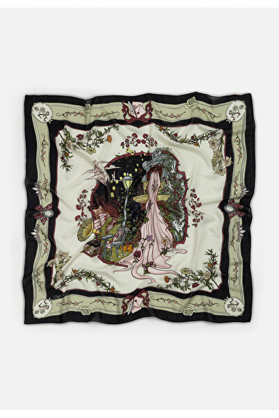 Freshscarfs Μαύρο του Μεσονυχτίου Μαγεμένο Μοτίβο Μελωδίας Φλος Βισκόζης Κασκόλ