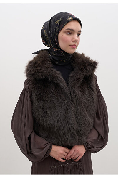 Freshscarfs Gisele šal od pamuka i viskoze sa uzorkom, crni